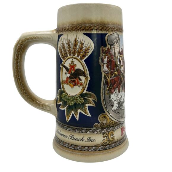 VTG Budweiser Anheuser Busch Beer Stein Staffel Stoneware West Germany - Picture 5 of 7